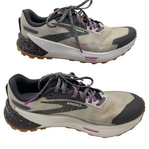 Brooks Catamount 2 Trail Running Shoes Womens 8.5 Grey Black Purple 1203881B061